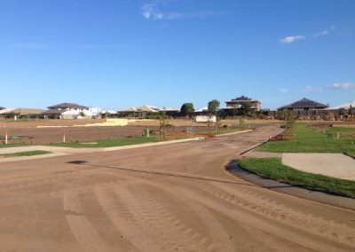 Residential subdivision Mango Hill road construction and landscaping